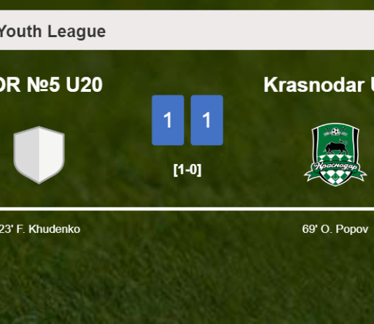 UOR №5 U20 and Krasnodar U19 draw 1-1 on Friday