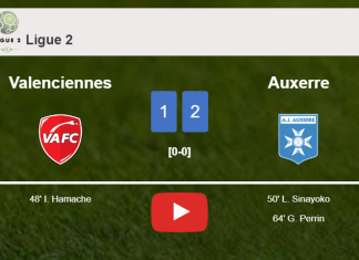 Auxerre recovers a 0-1 deficit to prevail over Valenciennes 2-1. HIGHLIGHTS