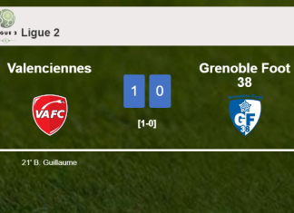 Valenciennes prevails over Grenoble Foot 38 1-0 with a goal scored by B. Guillaume