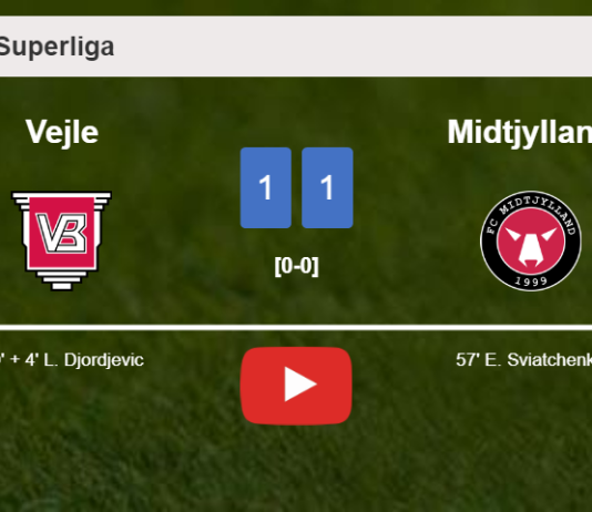 Vejle grabs a draw against Midtjylland. HIGHLIGHTS