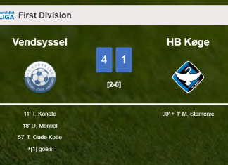 Vendsyssel liquidates HB Køge 4-1 after playing a fantastic match