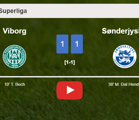Viborg and SønderjyskE draw 1-1 on Sunday. HIGHLIGHTS