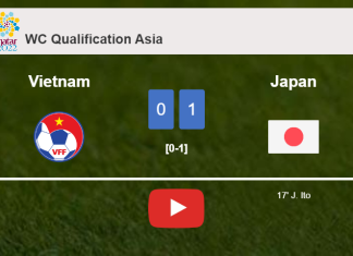 Japan beats Vietnam 1-0 with a goal scored by J. Ito. HIGHLIGHTS