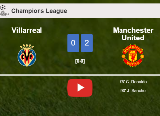 Manchester United beats Villarreal 2-0 on Tuesday. HIGHLIGHTS