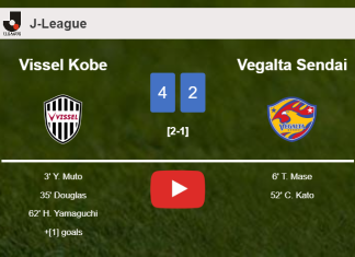 Vissel Kobe beats Vegalta Sendai 4-2. HIGHLIGHTS