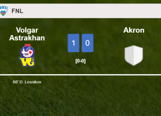 Volgar Astrakhan tops Akron 1-0 with a goal scored by D. Lesnikov