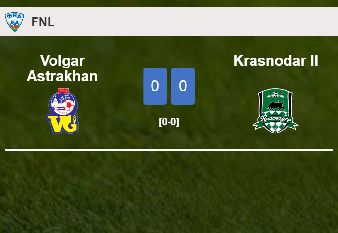 Volgar Astrakhan draws 0-0 with Krasnodar II with R. Apekov missing a penalt