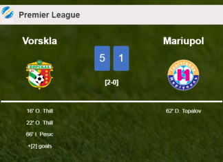 Vorskla wipes out Mariupol 5-1 