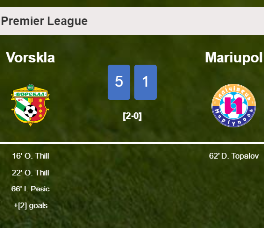 Vorskla wipes out Mariupol 5-1 