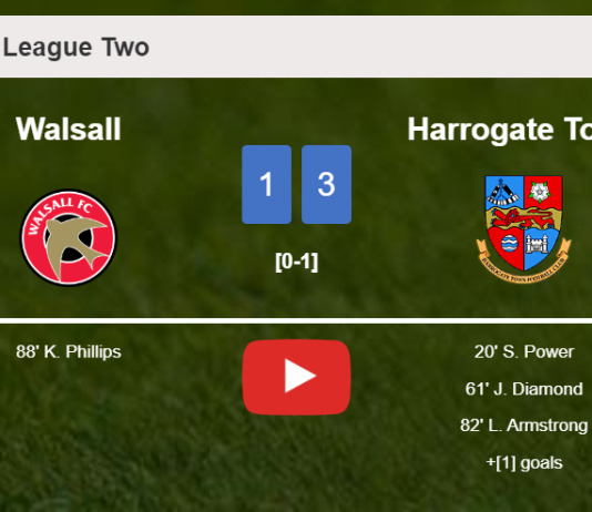 Harrogate Town tops Walsall 3-1. HIGHLIGHTS