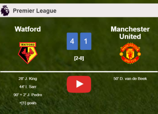Watford annihilates Manchester United 4-1 with an outstanding performance. HIGHLIGHTS