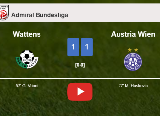 Wattens and Austria Wien draw 1-1 on Sunday. HIGHLIGHTS