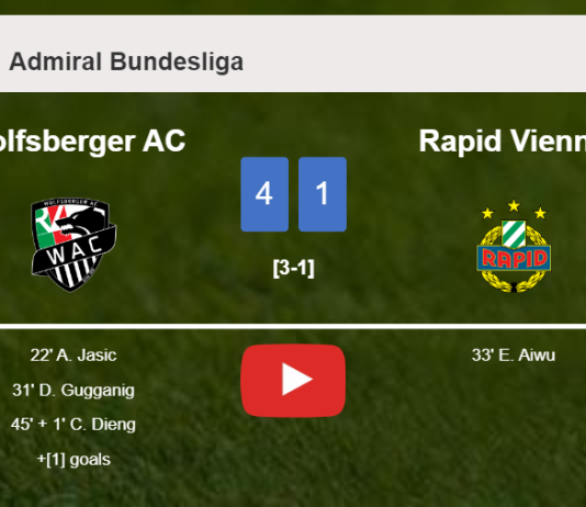 Wolfsberger AC liquidates Rapid Vienna 4-1 with a great performance. HIGHLIGHTS