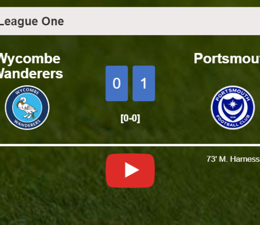 Portsmouth tops Wycombe Wanderers 1-0 with a goal scored by M. Harness. HIGHLIGHTS