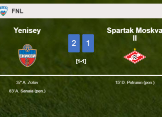 Yenisey recovers a 0-1 deficit to defeat Spartak Moskva II 2-1