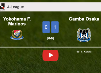Gamba Osaka tops Yokohama F. Marinos 1-0 with a goal scored by S. Kurata. HIGHLIGHTS