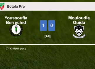 Youssoufia Berrechid defeats Mouloudia Oujda 1-0 with a goal scored by Y. Wakili