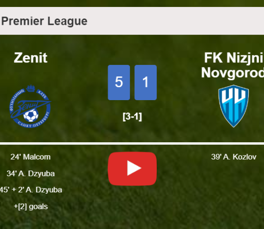 Zenit obliterates FK Nizjni Novgorod 5-1 after playing a great match. HIGHLIGHTS