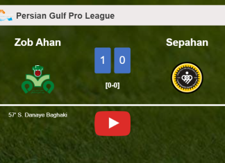 Zob Ahan overcomes Sepahan 1-0 with a goal scored by S. Danaye. HIGHLIGHTS