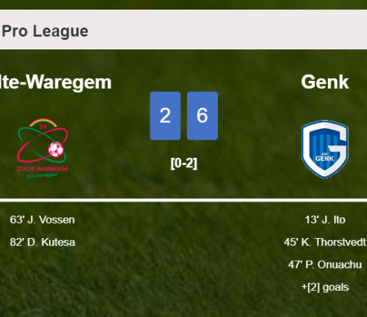 Genk beats Zulte-Waregem 6-2 after playing a incredible match