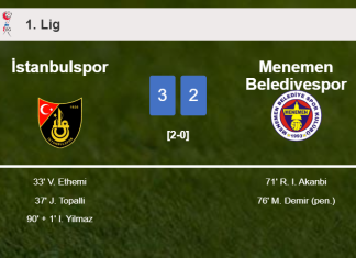 İstanbulspor defeats Menemen Belediyespor 3-2