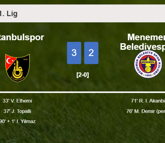 İstanbulspor defeats Menemen Belediyespor 3-2