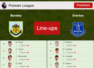 PREDICTED STARTING LINE UP: Burnley vs Everton - 26-12-2021 Premier League - England