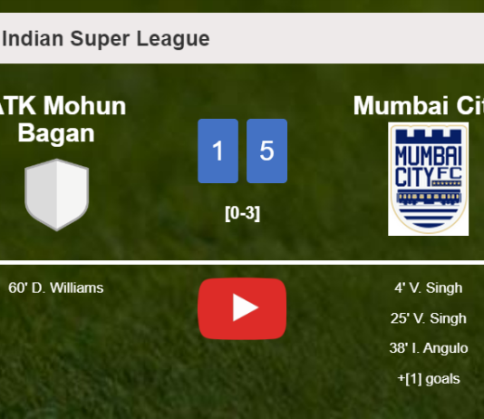 Mumbai City tops ATK Mohun Bagan 5-1 after playing a incredible match. HIGHLIGHTS
