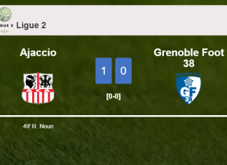 Ajaccio conquers Grenoble Foot 38 1-0 with a goal scored by R. Nouri