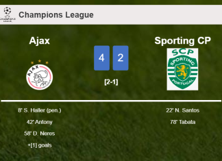 Ajax prevails over Sporting CP 4-2