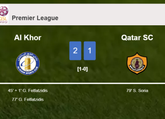 Al Khor conquers Qatar SC 2-1 with G. Fetfatzidis scoring 2 goals