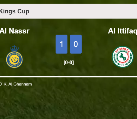 Al Nassr prevails over Al Ittifaq 1-0 with a goal scored by K. Al