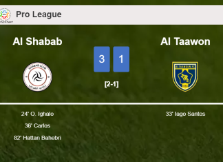 Al Shabab defeats Al Taawon 3-1