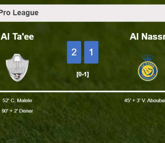 Al Ta'ee recovers a 0-1 deficit to beat Al Nassr 2-1