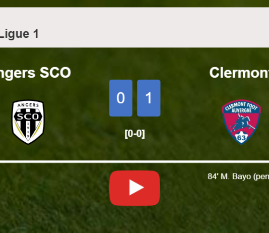 Clermont conquers Angers SCO 1-0 with a goal scored by M. Bayo. HIGHLIGHTS