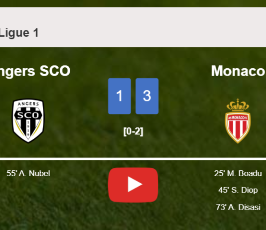Monaco tops Angers SCO 3-1. HIGHLIGHTS