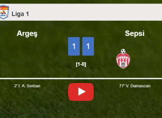 Argeş and Sepsi draw 1-1 on Wednesday. HIGHLIGHTS