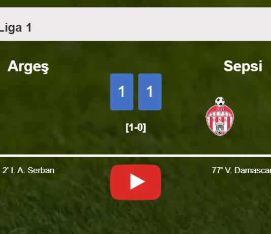 Argeş and Sepsi draw 1-1 on Wednesday. HIGHLIGHTS