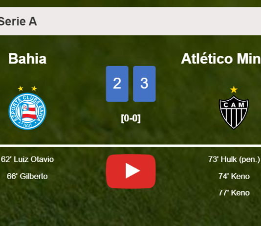 Atlético Mineiro tops Bahia after recovering from a 2-0 deficit. HIGHLIGHTS