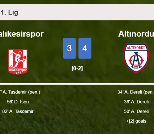Altınordu defeats Balıkesirspor 4-3 with 4 goals from A. Dereli