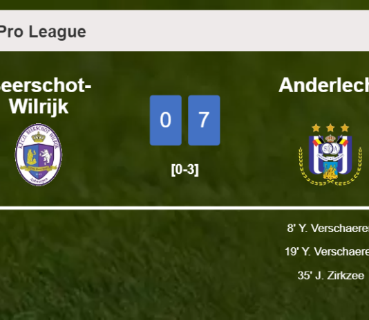 Anderlecht defeats Beerschot-Wilrijk 7-0 after playing a incredible match