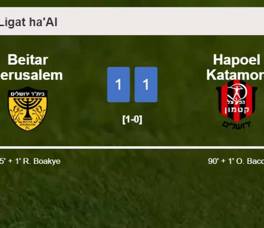 Hapoel Katamon seizes a draw against Beitar Jerusalem