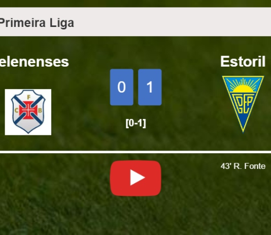 Estoril conquers Belenenses 1-0 with a goal scored by R. Fonte. HIGHLIGHTS