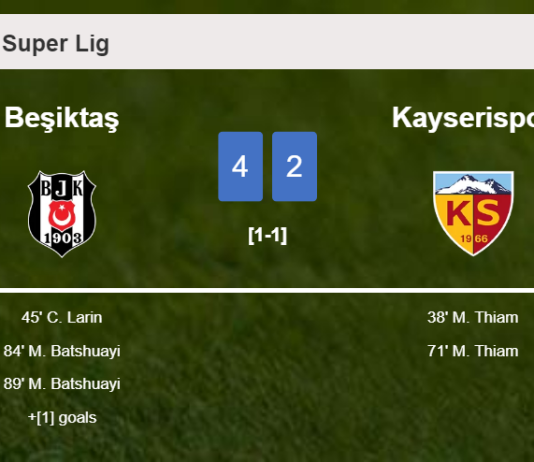 Beşiktaş overcomes Kayserispor after recovering from a 1-2 deficit