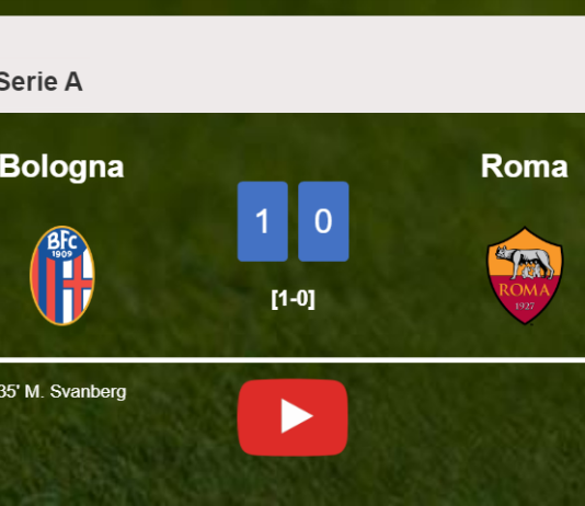 Bologna beats Roma 1-0 with a goal scored by M. Svanberg. HIGHLIGHTS