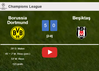Borussia Dortmund tops Beşiktaş after recovering from a 4-0 deficit. HIGHLIGHTS