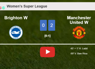 Manchester United beats Brighton 2-0 on Sunday. HIGHLIGHTS