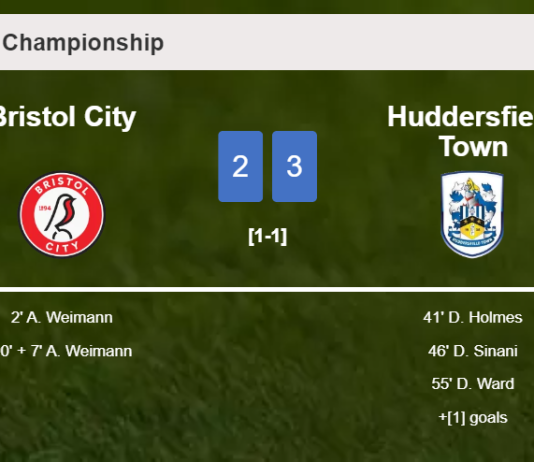 Huddersfield Town overcomes Bristol City 3-2