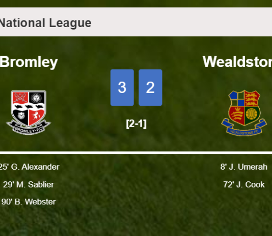 Bromley defeats Wealdstone 3-2