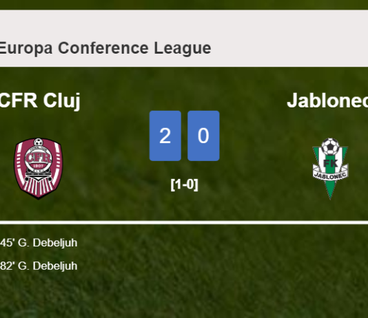 G. Debeljuh scores 2 goals to give a 2-0 win to CFR Cluj over Jablonec